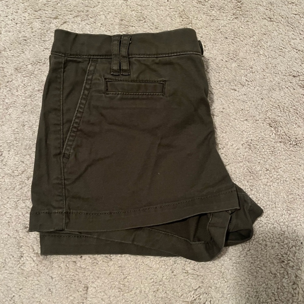 Express Olive Green Women's Flat Front Shorts